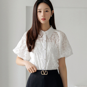 바이슈어(BY SURE) 시스루 플라워 블라우스 프리사이즈 이미지
