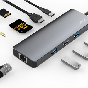 노트북 맥북 JCPAL 9in1 9포트 멀티 허브 리더기 어댑터 USB C타입 HDMI 이미지