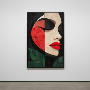 붉은 고요 그림 액자 팝아트 인테리어소품 모던 여인그림 꽃액자 대형 거실 개업 집들이선물 대형그림액자 거실인테리어 이미지