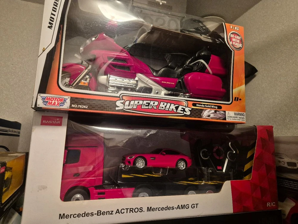 교쇼 미니모토 미니지 , 1/6 골드윙, 벤츠 츄레라 + AMG GT 다이캐스트 모형 이미지