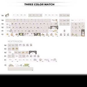 132키 pbt cherry 프로파일 베이지 햄스터 키캡 세트 이미지