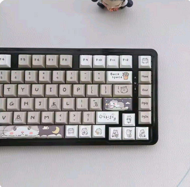 132키 pbt cherry 프로파일 베이지 햄스터 키캡 세트 이미지