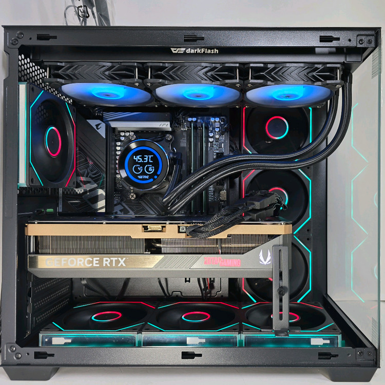 (새제품 수랭 블랙)9800X3D,RTX5070Ti, 32GB,1000W,수랭쿨러,방송게이밍컴퓨터본체 이미지