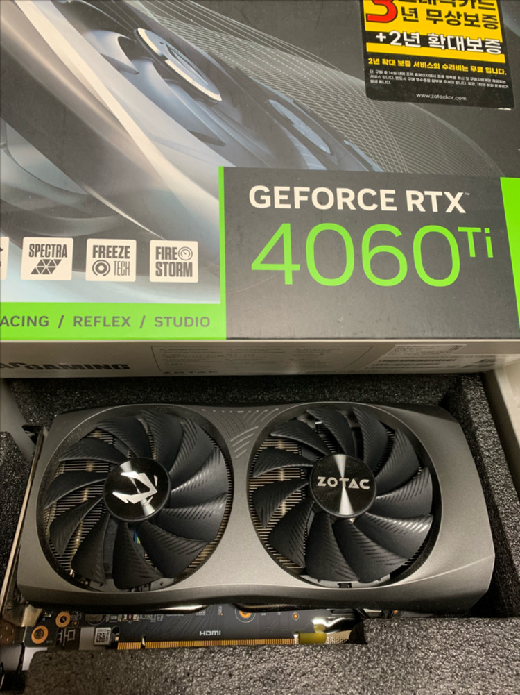 Zotac 4060ti twin edge d6 8gb 그래픽카드 이미지