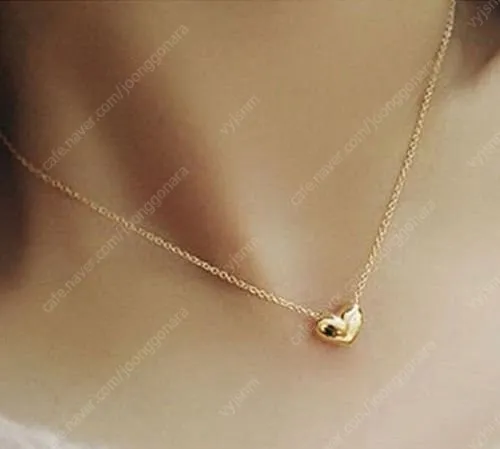 새 18K GP 하트 LOVE 목걸이 도금 사랑 금 황금 선물 기념일 이미지