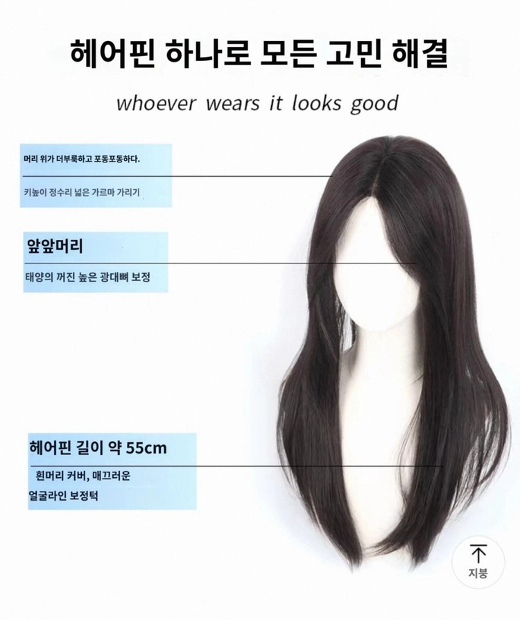 레이어드컷 반가발 이미지