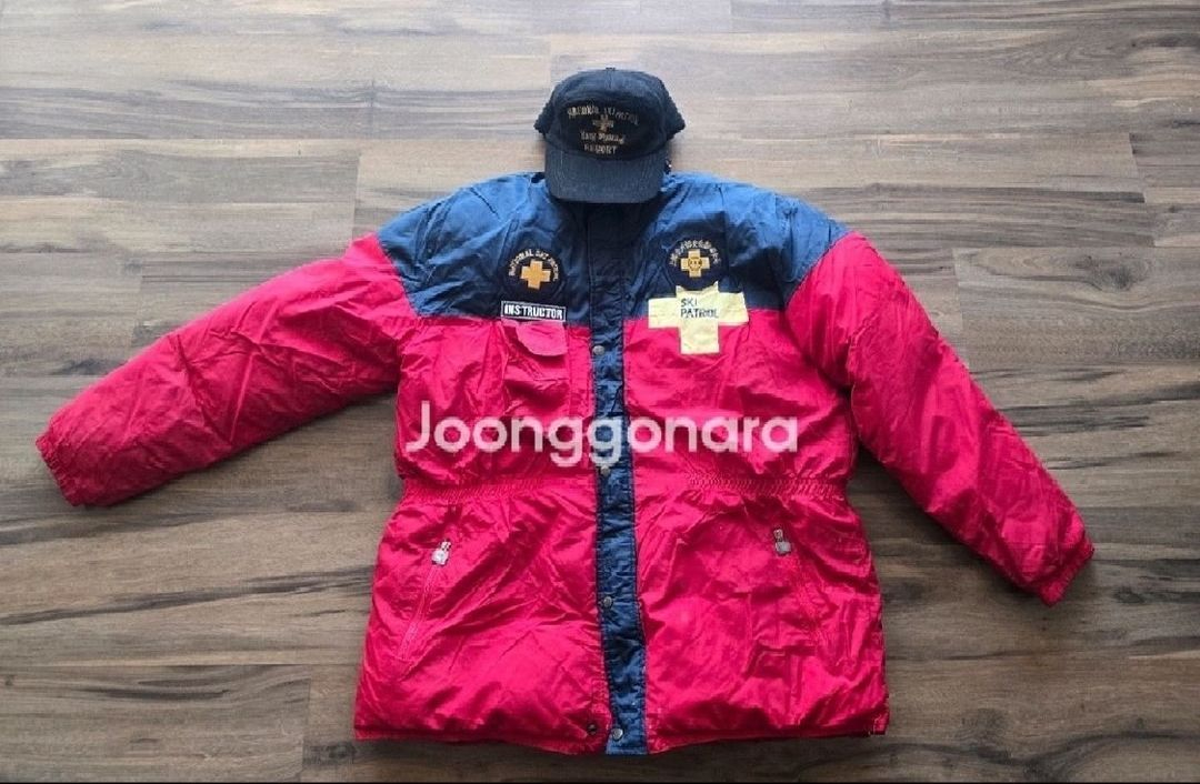 대한 스키 협회 스키복 SKI PATROL 스키 패트롤 패딩 XL + 용평 리조트 스키 패트롤 모자 스키 패딩 이미지