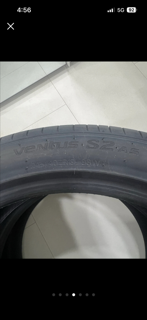 한국타이어 벤투스 S2 AS 245/40ZR19 타이어 이미지