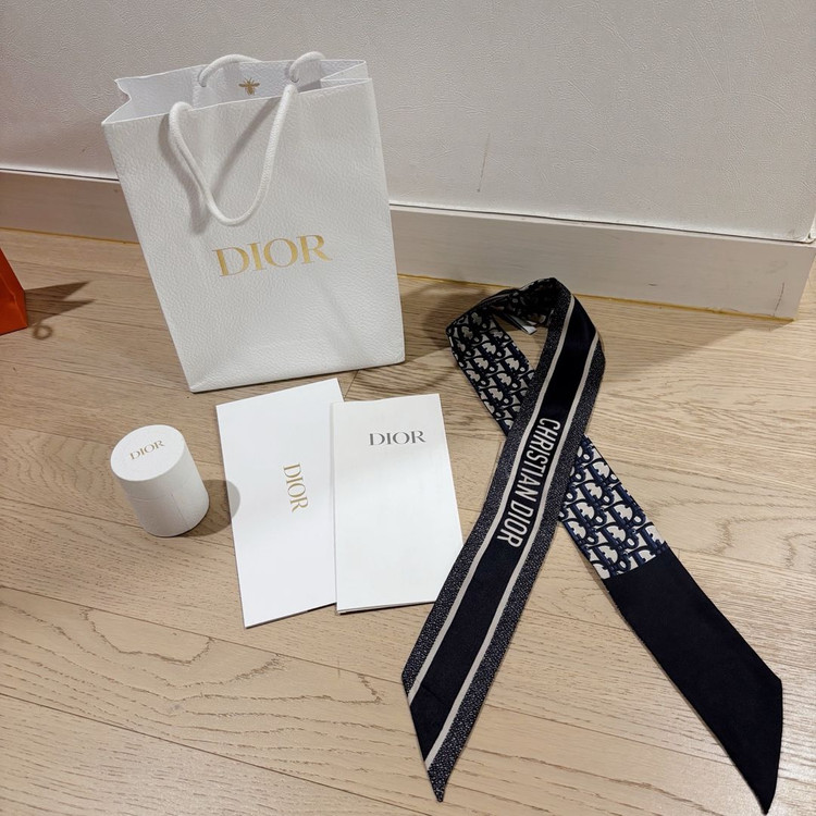 [정품] Dior 디올 오블리크 미차 스카프 네이비(풀구성) 이미지