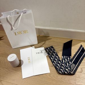 [정품] Dior 디올 오블리크 미차 스카프 네이비(풀구성) 이미지