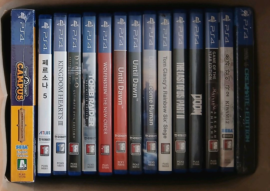 PS4 타이틀 개별, PS5 가능, PES, 레드데드리뎀션2, 파이널판타지7, 용과같이, 뿌요뿌요 태트리스 이미지