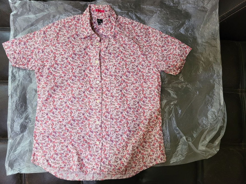 폴스미스(Paul Smith)PS라인 하와이안 플라워 알로하 셔츠 연분홍 택M(실측M-L) 일본산 거의새것같은컨디션 이미지