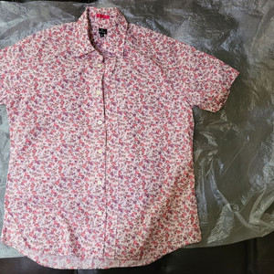 폴스미스(Paul Smith)PS라인 하와이안 플라워 알로하 셔츠 연분홍 택M(실측M-L) 일본산 거의새것같은컨디션 이미지