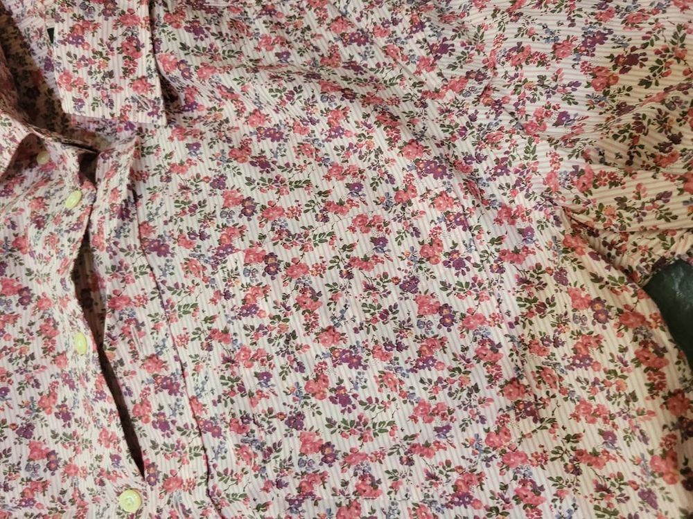 폴스미스(Paul Smith)PS라인 하와이안 플라워 알로하 셔츠 연분홍 택M(실측M-L) 일본산 거의새것같은컨디션 이미지