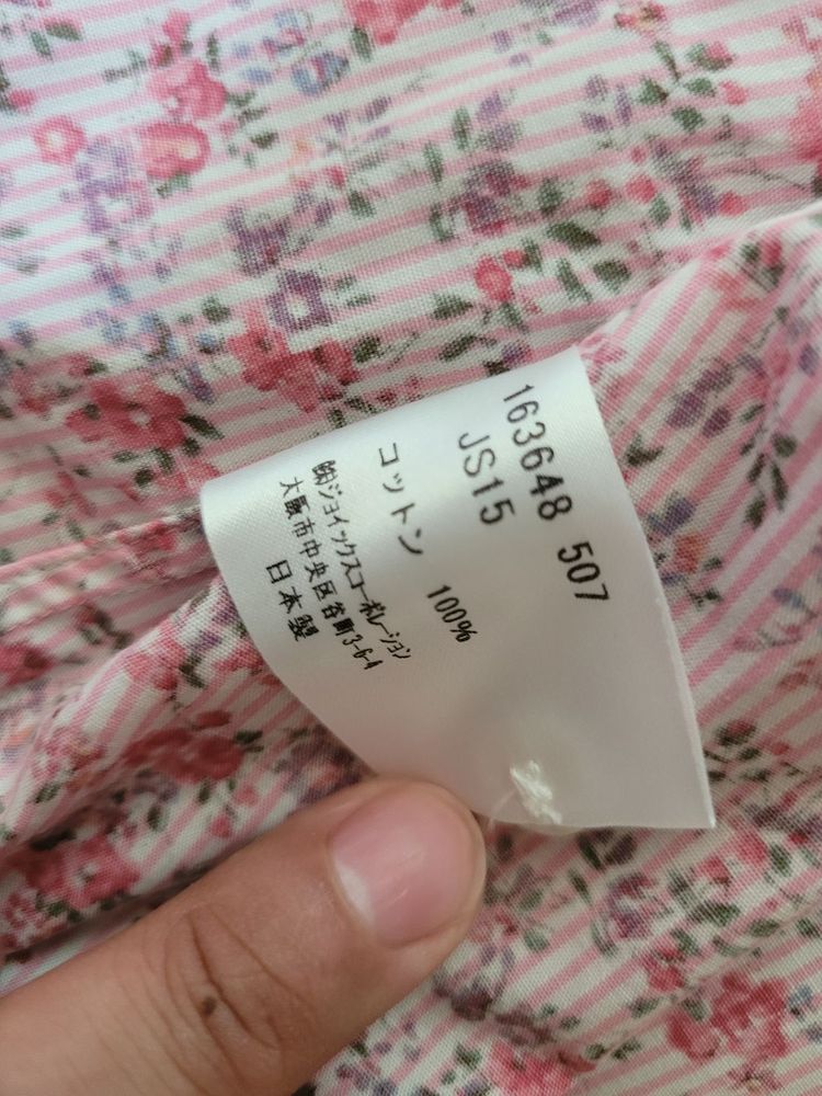 폴스미스(Paul Smith)PS라인 하와이안 플라워 알로하 셔츠 연분홍 택M(실측M-L) 일본산 거의새것같은컨디션 이미지