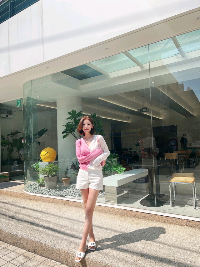 제이지쇼룸 엉넬 디디 하프 가디건(핑크)새상품 이미지