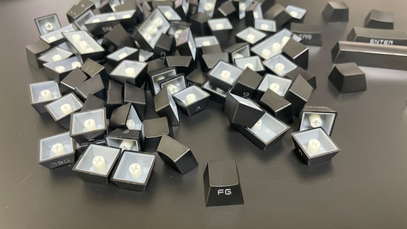 133키 풀세트 옆면 프린팅 키캡 (블랙), 투과 LED, OEM 프로파일 이미지
