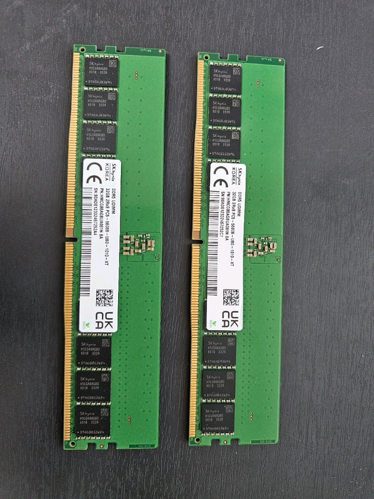 DDR5 32GB 메모리/ sk 하이닉스 A다이 언락 5600MHz DDR5 32 gb램 2개 이미지