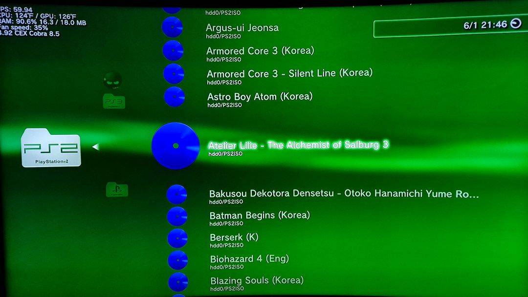 ps3 플스3 하드플스 하위호환 cecha 영구 이미지