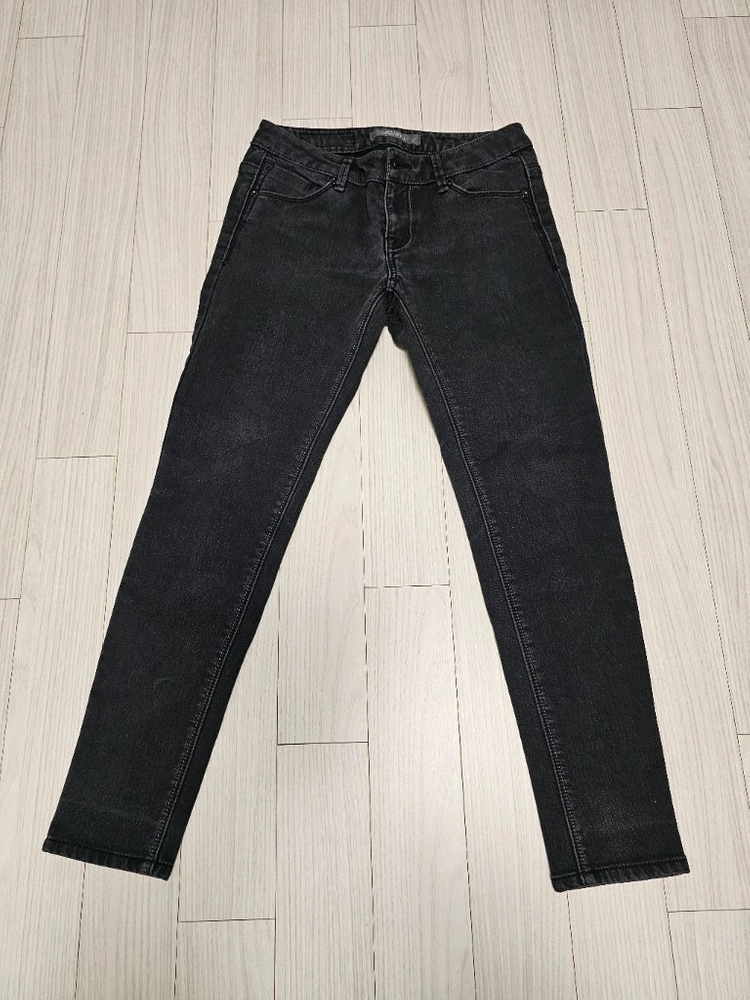 GETUSED 블랙 데님 기모 팬츠 이미지