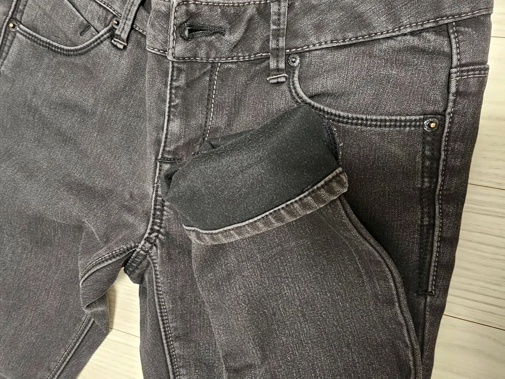 GETUSED 블랙 데님 기모 팬츠 이미지