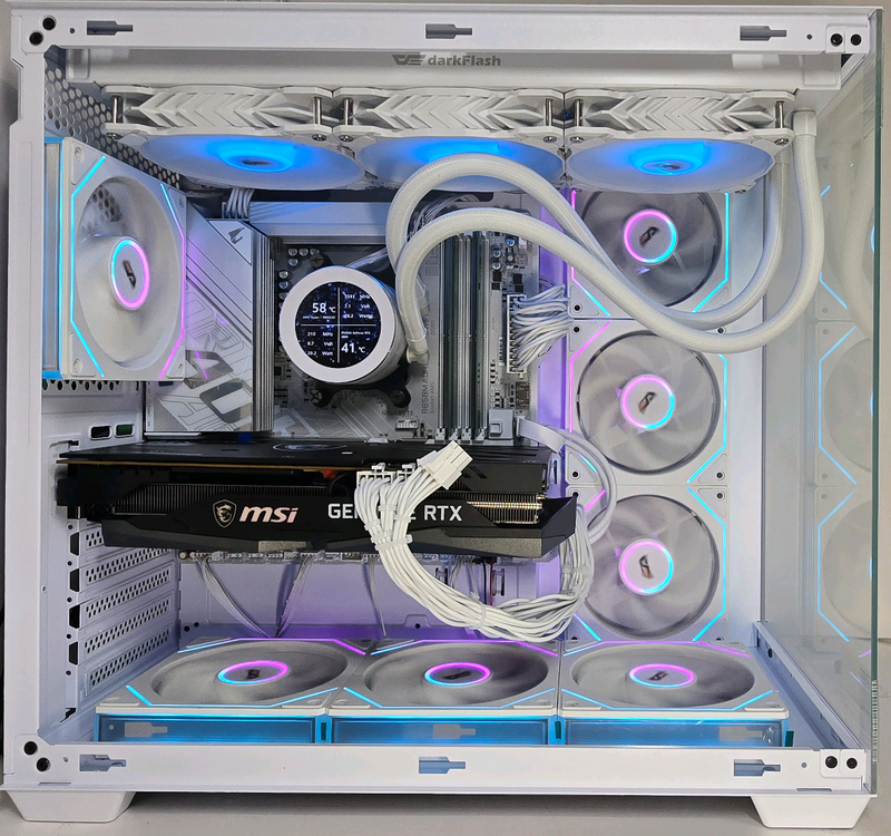 (새제품 반본체 수랭 화이트)9800X3D, B850M WIFI, 16GB, 수랭쿨러, 방송게이밍컴퓨터본체 이미지