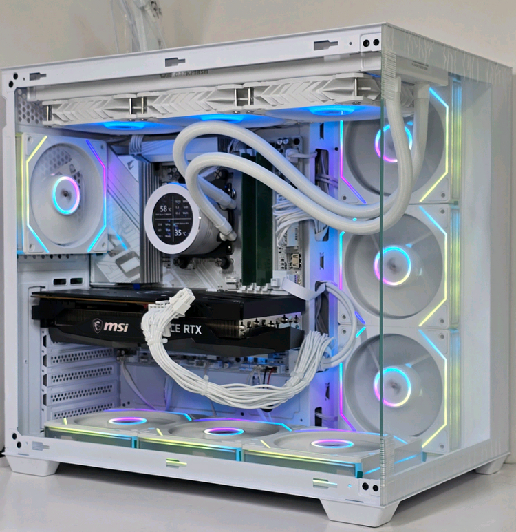 (새제품 반본체 수랭 화이트)9800X3D, B850M WIFI, 16GB, 수랭쿨러, 방송게이밍컴퓨터본체 이미지