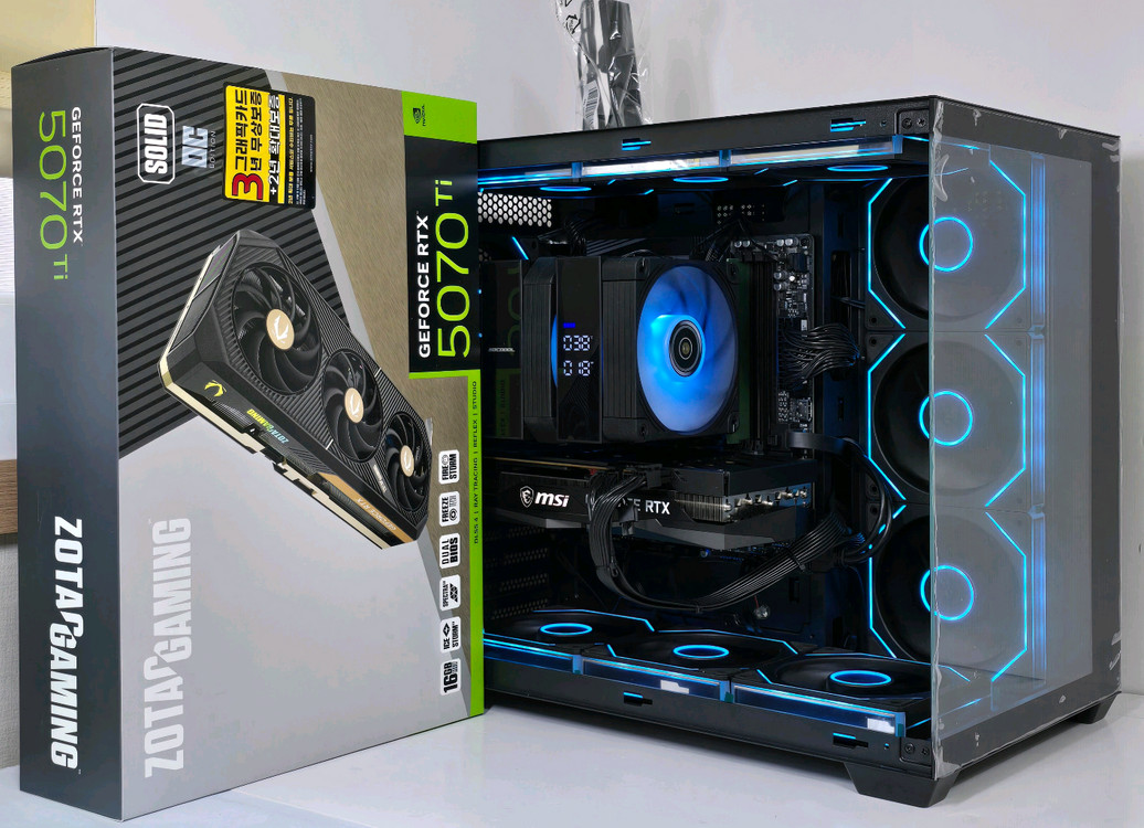 (새제품 반본체 공랭 화이트)9800X3D, 32GB, B850M, 850W GOLD 공랭최강, 방송게이밍컴퓨터본체 이미지