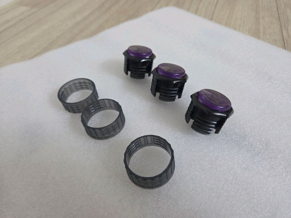 PS PC XBOX 단순개봉 게이머핑거 스크류타입 30mm 버튼 3개 아케이드조이스틱용 버튼 이미지