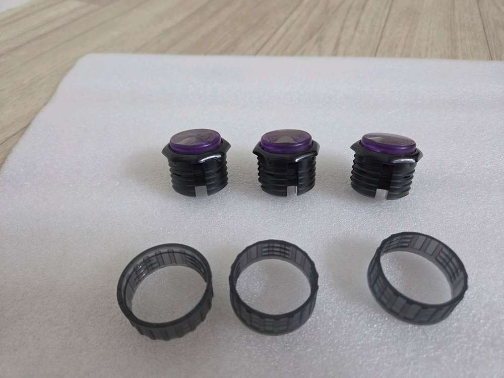 PS PC XBOX 단순개봉 게이머핑거 스크류타입 30mm 버튼 3개 아케이드조이스틱용 버튼 이미지
