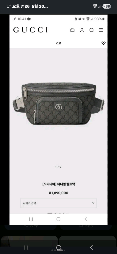 구찌 벨트백 힙색 발렌시아가 루이비통 프라다 우영미 이미지