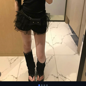 (새상품)루즈슬립오버 쉬폰 레이스 스커트 이미지