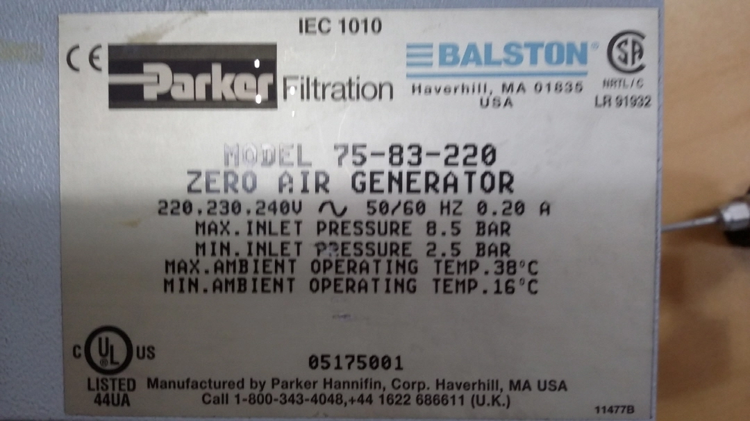 Parker Balston 제로 에어발생기 75-83-220 Zero air Generator 이미지