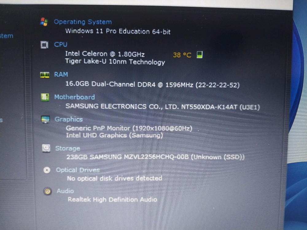 삼성노트북셀러론 16GB 256GB 15.6 정품인증 이미지