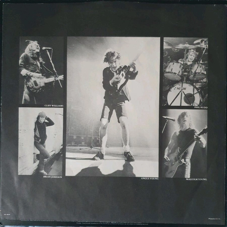 AC/DC - BACK IN BLACK LP(미국초반) 이미지