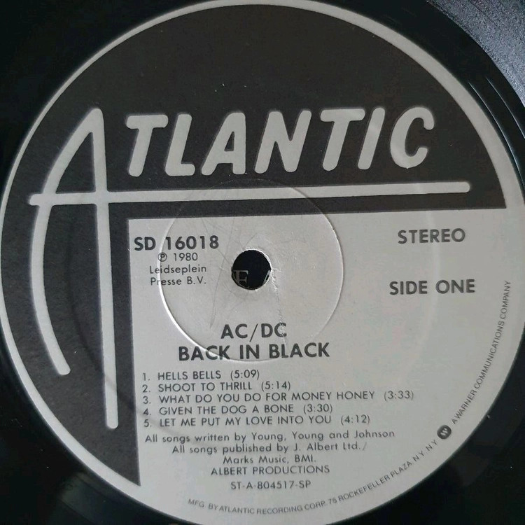 AC/DC - BACK IN BLACK LP(미국초반) 이미지