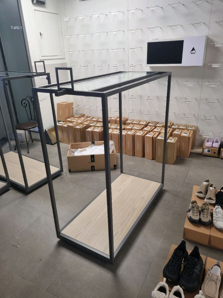 중고양면행거 옷가게 선반 이동식 철재행거 이미지