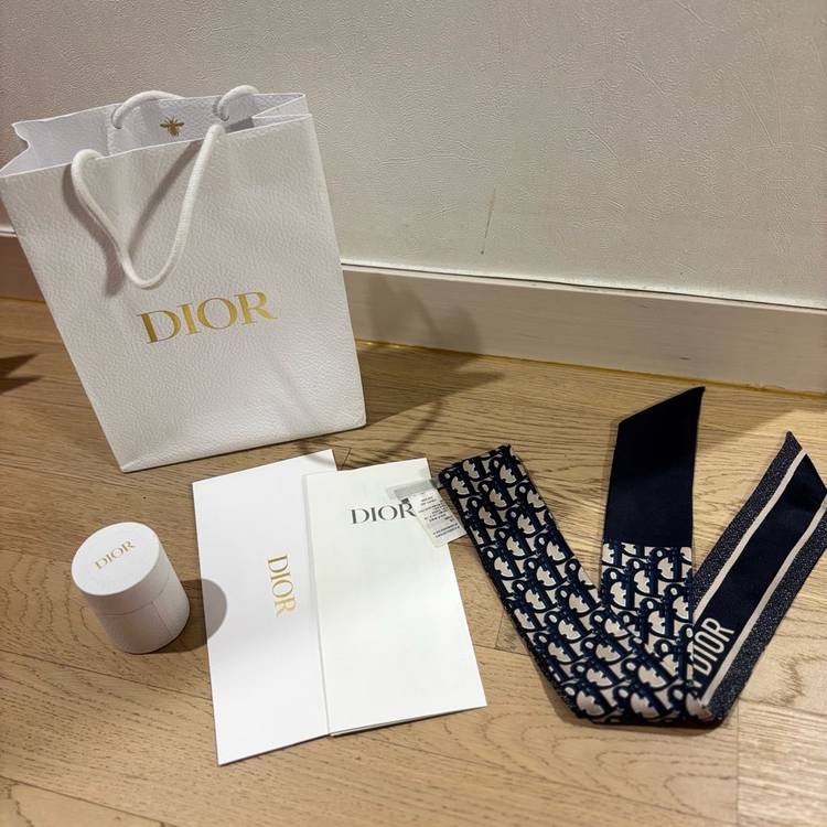 [정품] Dior 디올 미차 오블리크 스카프 네이비 이미지