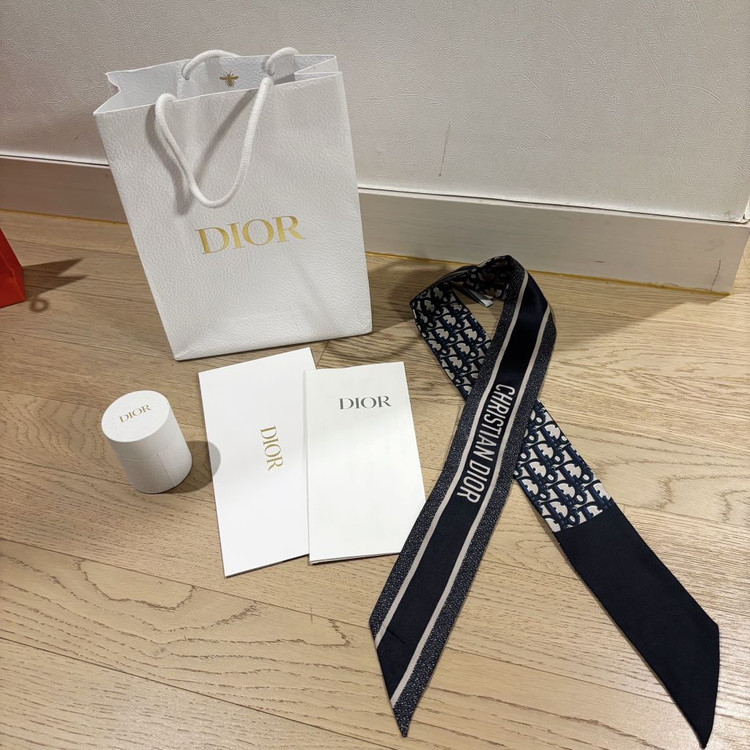 [정품] Dior 디올 미차 오블리크 스카프 네이비 이미지