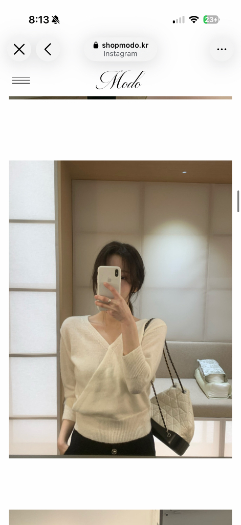샵모도 Eco Wrap Knit Cream 이미지