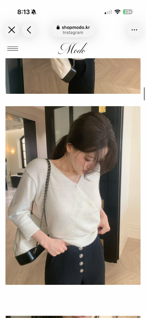 샵모도 Eco Wrap Knit Cream 이미지