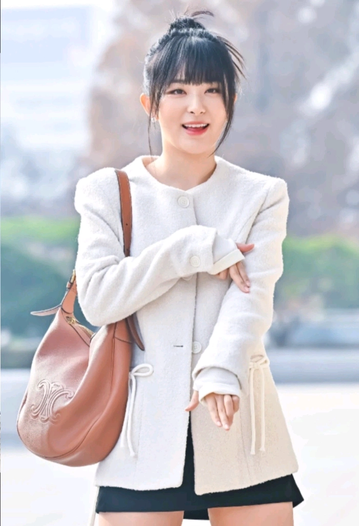 더티스 포켓 리본 디테일 트위드 자켓 s 아이보리 이미지