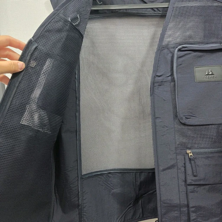 새상품)남성 여름 통메쉬 면작업조끼 낚시조끼 이미지