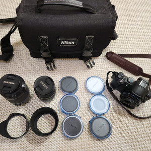 삼성 NX10 바디 + 렌즈 3종(단렌즈/표준/망원) + 필터 6종 풀세트 이미지