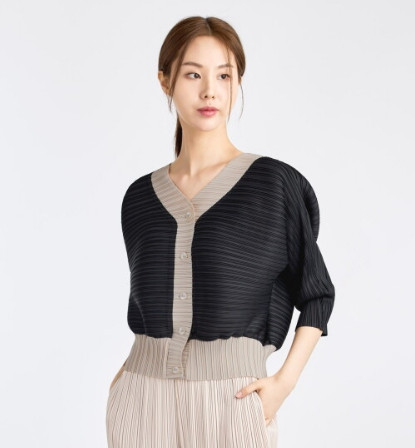 플리츠미 브이넥 플리츠 가디건 프리사이즈 이미지