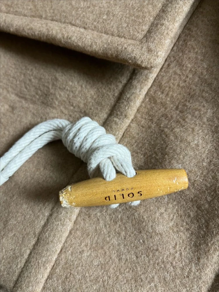 솔리드옴므 22fw 베이지 하프 더플 후드 코트 50사이즈 이미지