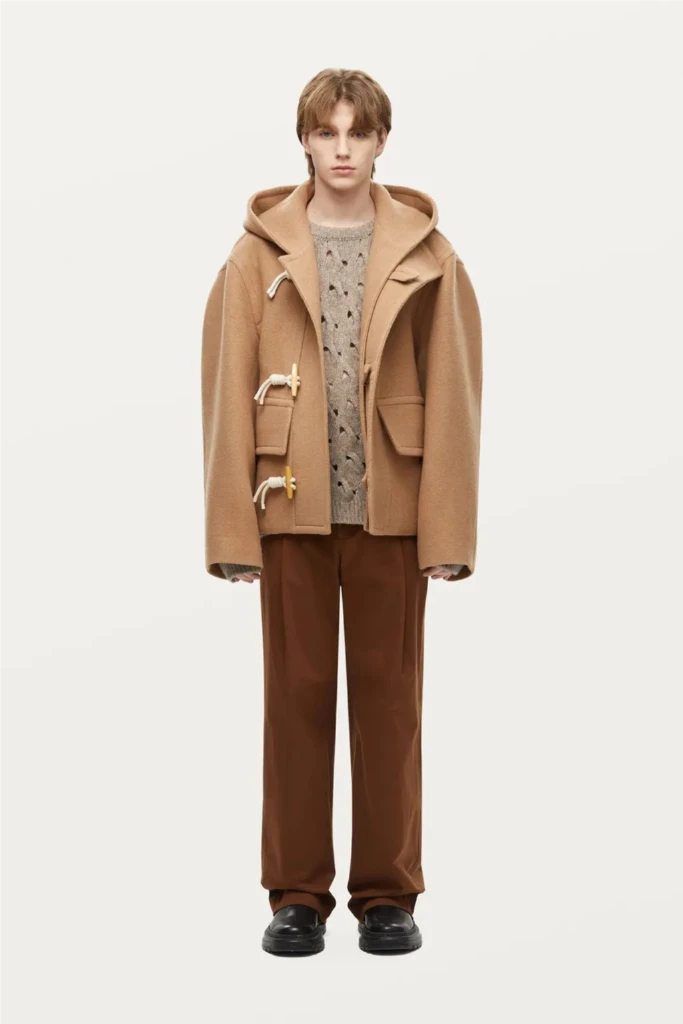 솔리드옴므 22fw 베이지 하프 더플 후드 코트 50사이즈 이미지