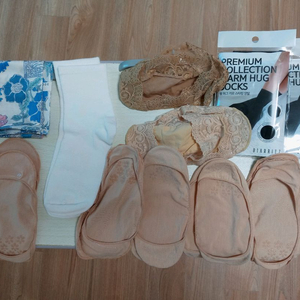 새상품일괄)스타킹7검정기모단목2흰면중목1손수건1 이미지