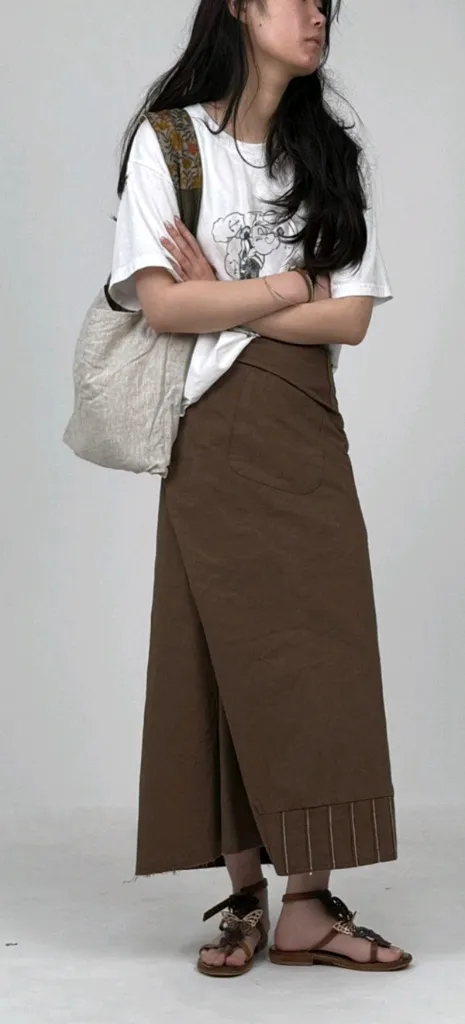 넬 스티치 스컷(차콜) 이미지