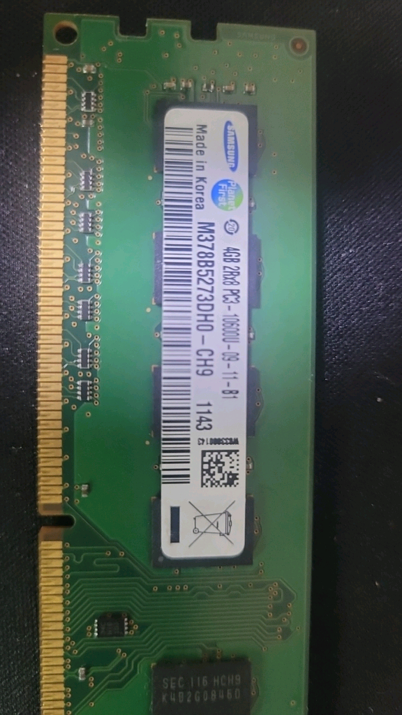 삼성 ddr3 4gb 양면 2개 (8gb) 2Rx8 PC3-10600U 이미지